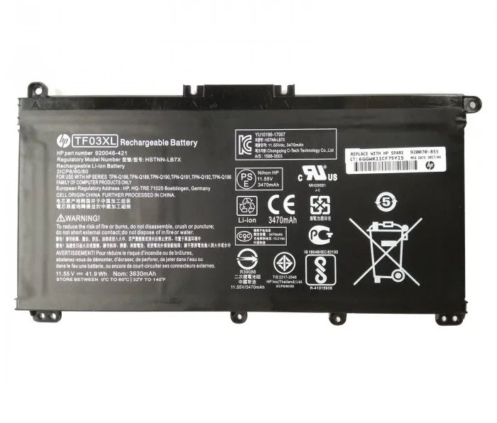 Original TF03XL, HT03XL HP Pavilion 14-CF, 14-CK, 14-BK, 14-BF, 15-CS, 15-CW, 15-DA, 15-DB, 15-DQ, 17-BY, 14-CM, 17-CA, 15-CC111TX, 14-BF050WM Laptop Battery - eBuy UAE